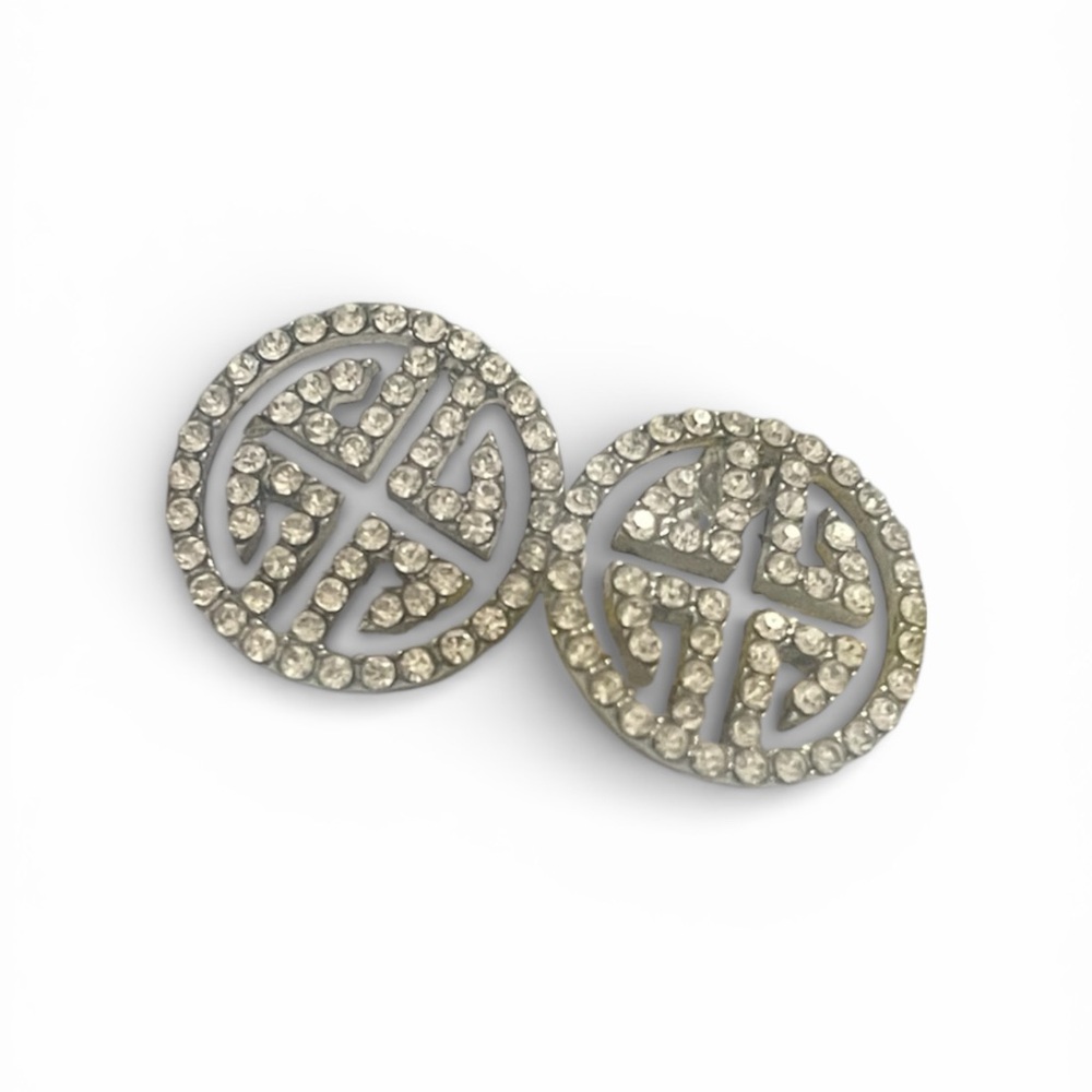 Silver Circular Geometric Stud Earrings - Modern … - image 3
